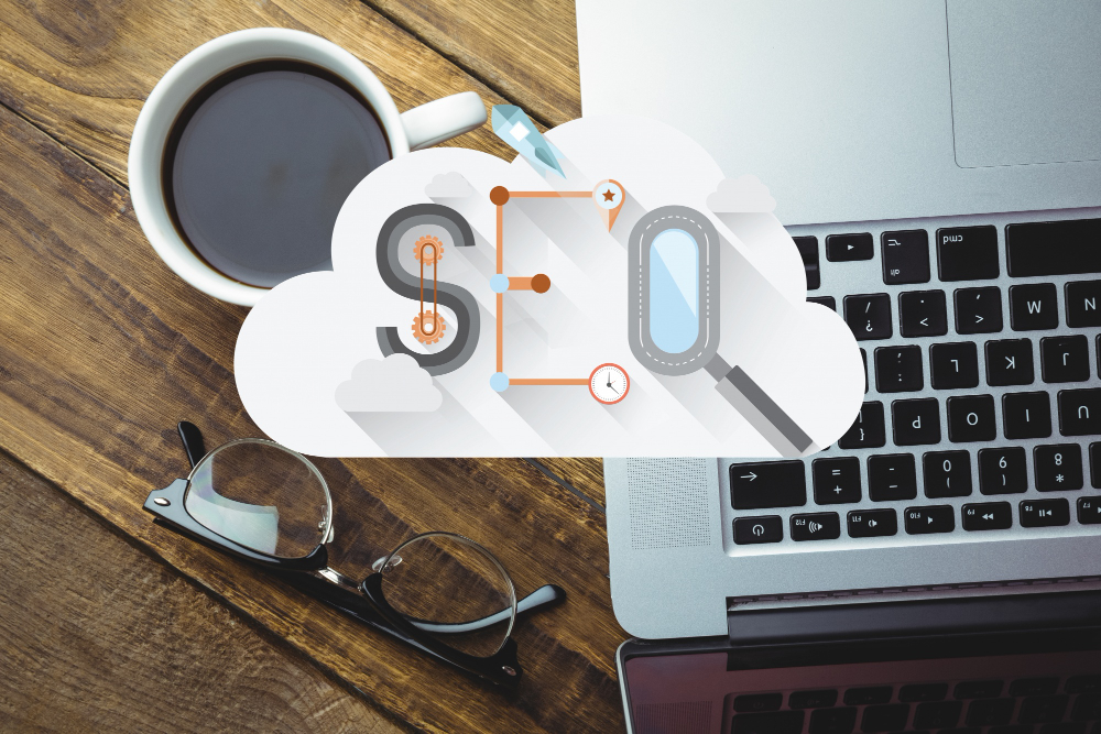 top view cloud with word seo 1